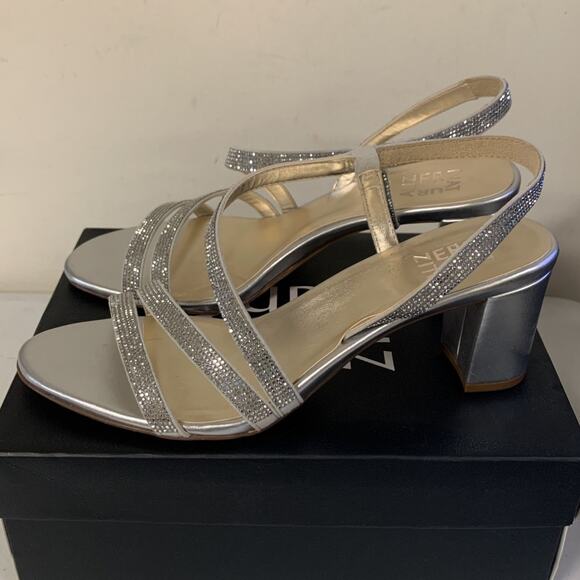 Naturalizer Shoes - Naturalizer Women Vanessa2 Rhinestone Silver Strappy Heeled Sandal, Size…